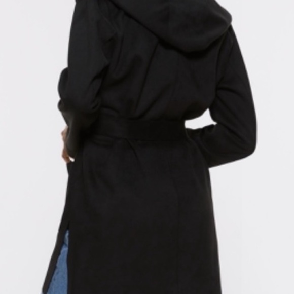 ZARA BACK FAUX SUEDE COAT WITH HOOD - Picture 2 of 10